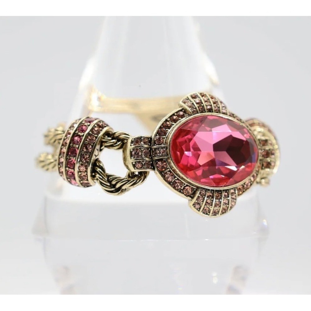 HEIDI DAUS "CHAIN OF EVENTS" PINK‎ CRYSTAL BRACELET STUNNING! NEW! - Picture 2 of 4
